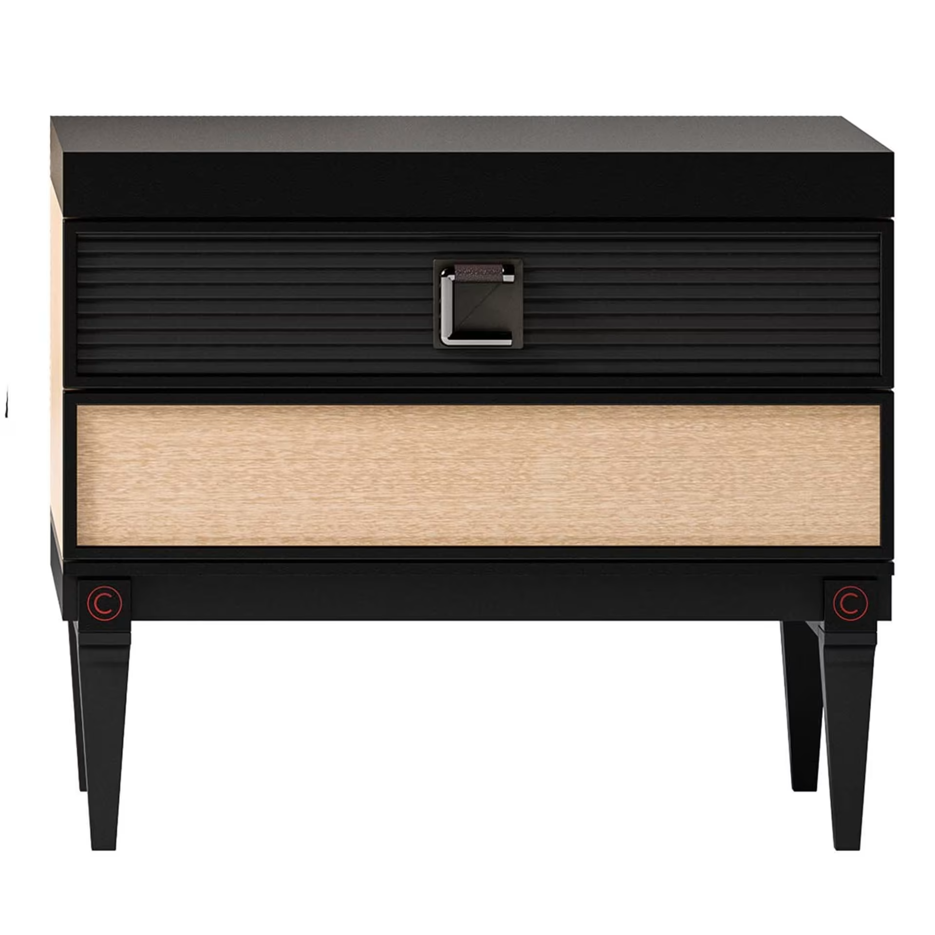Black and white nightstand