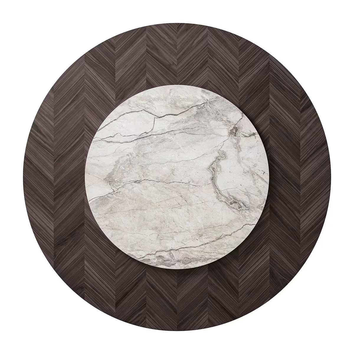 Round inlaid dining table