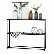 Luxury Metal Console with Wooden Shelves