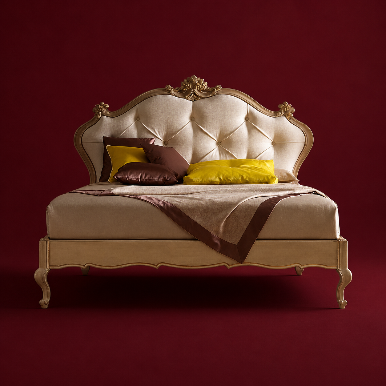 Italian-designed velvet bed