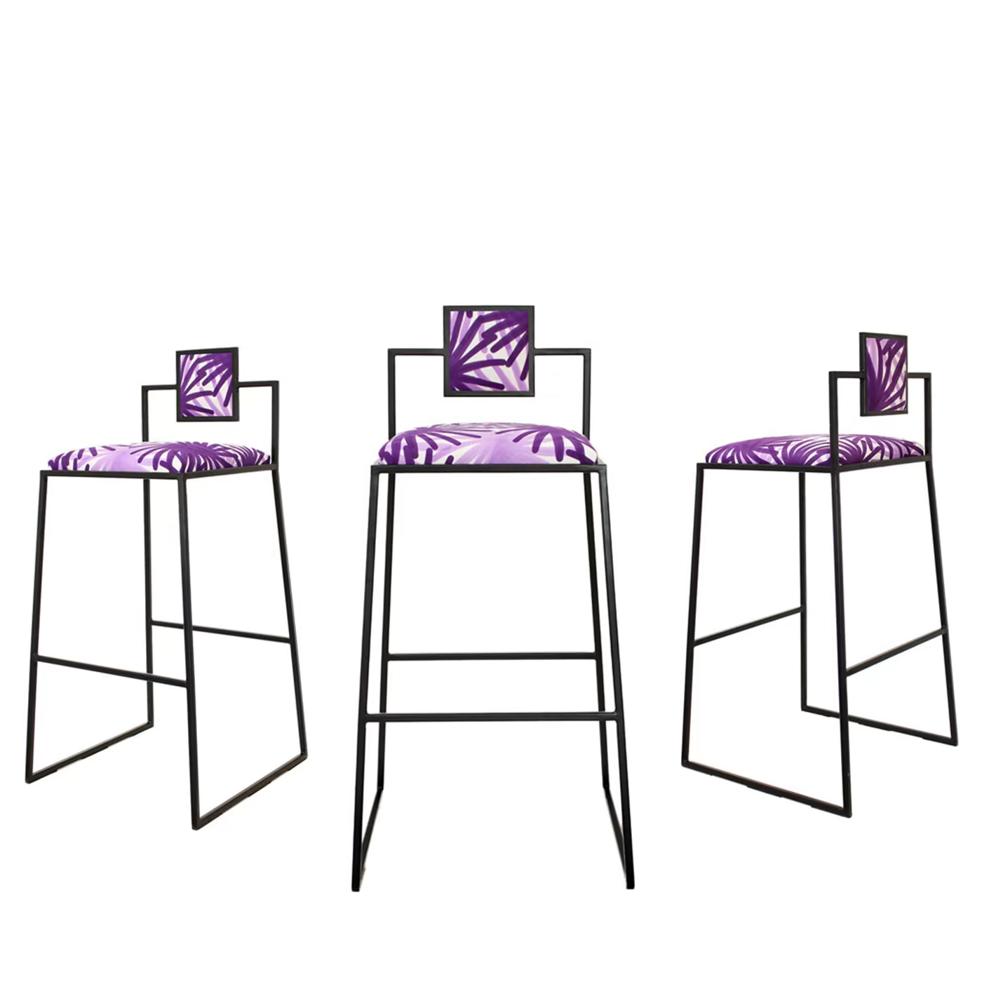 Capri fuochi viola iron bar stool