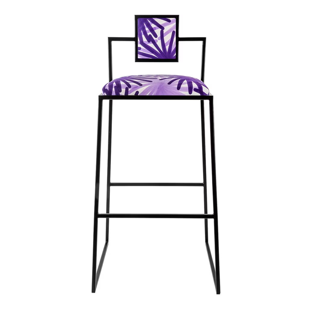 Capri fuochi viola iron bar stool