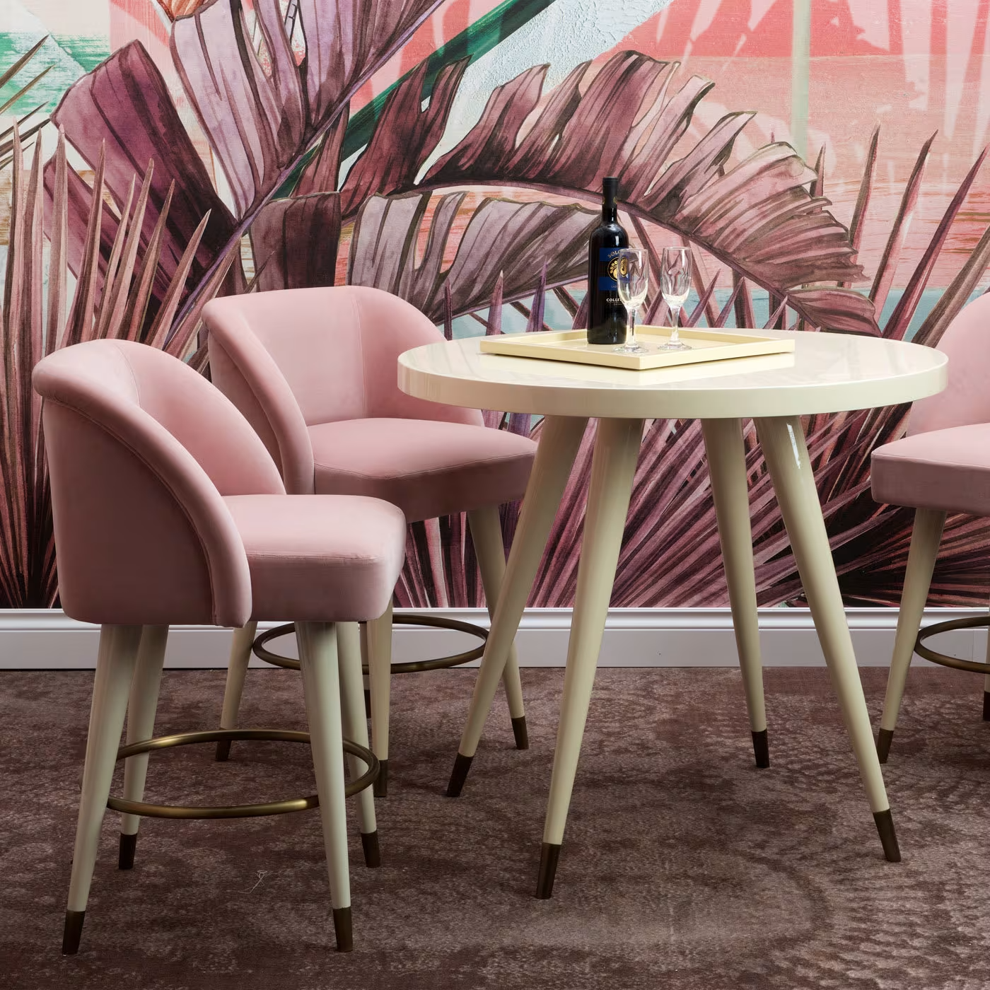 Pauline pink bar stool