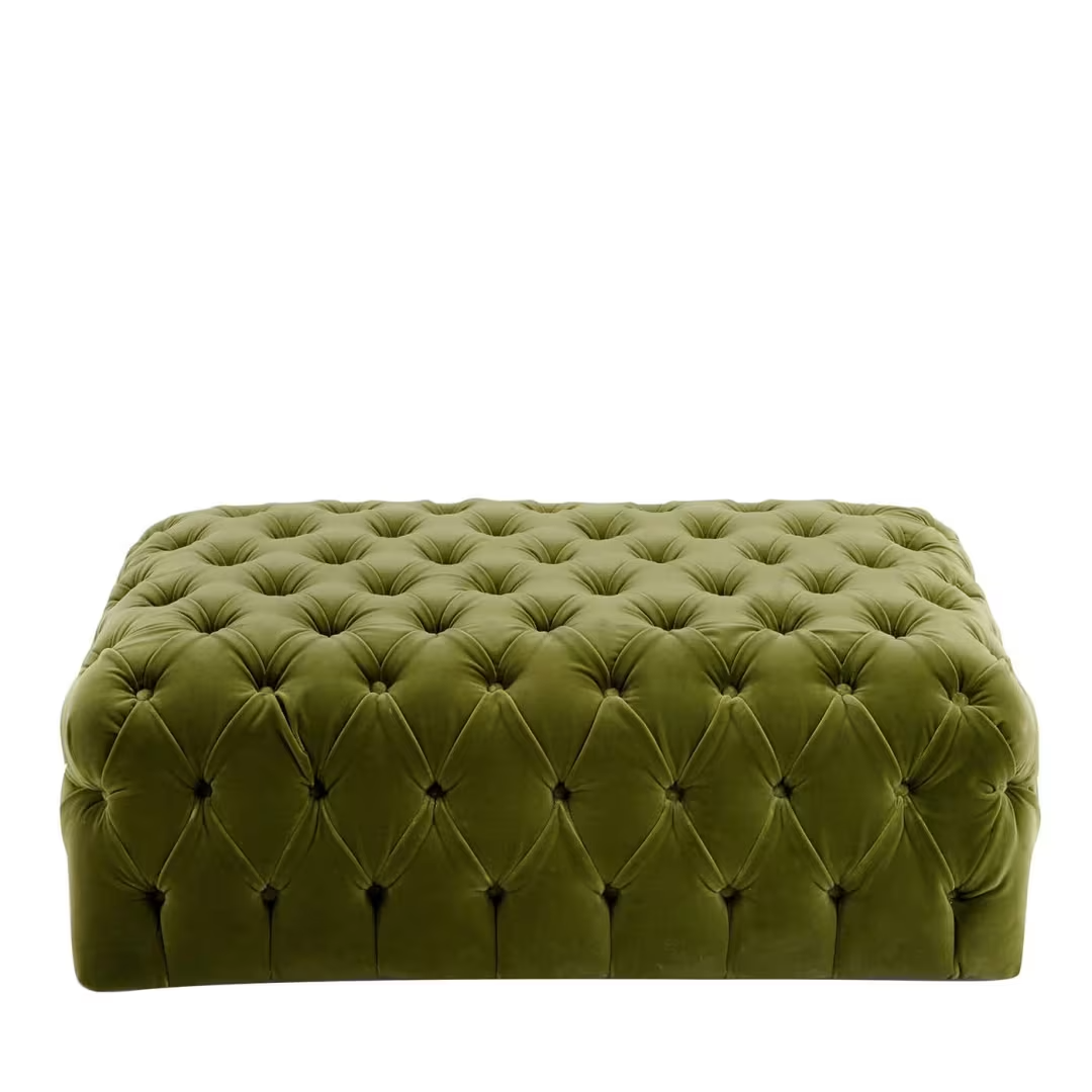 Malvina collection green rectangular capitonne pouf