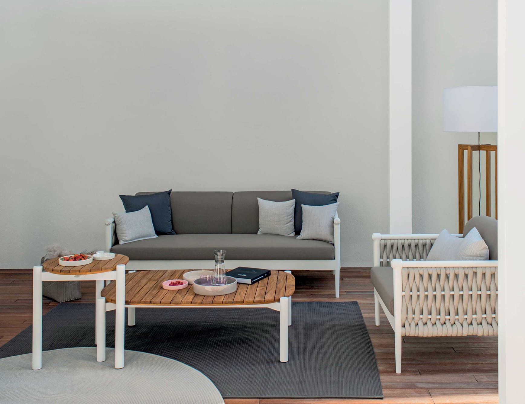 Outdoor sofa with a distinctive design