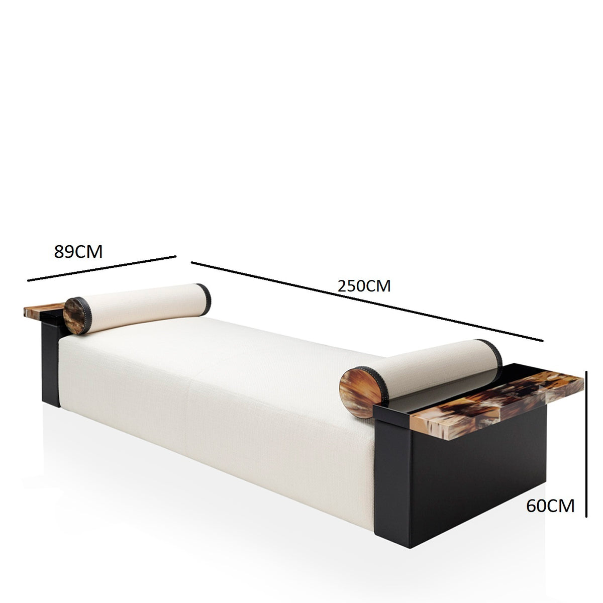 Egon white chaise longue