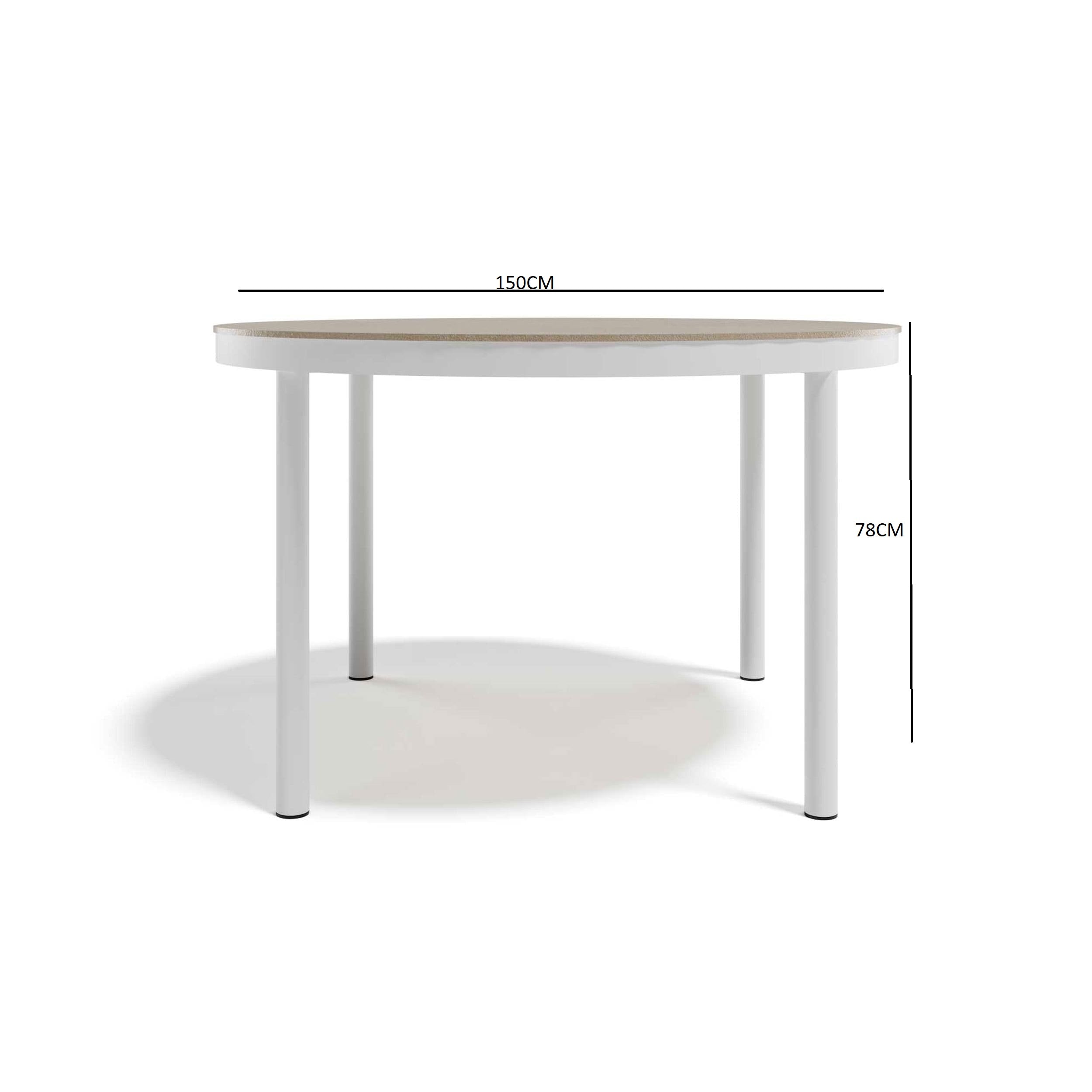 White Metal Outdoor Dining Table