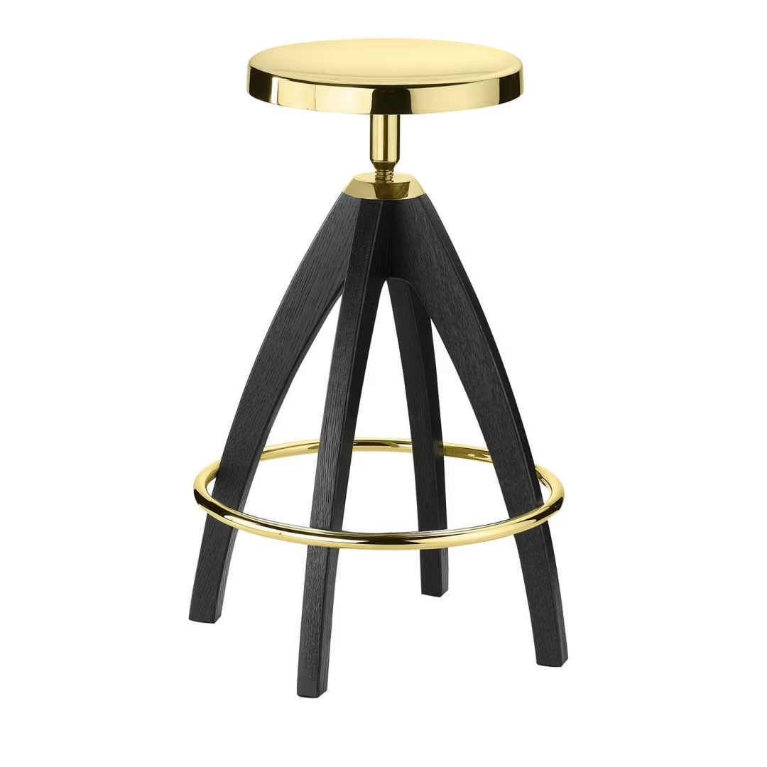 Leporello senior bar stool with dark oak legs