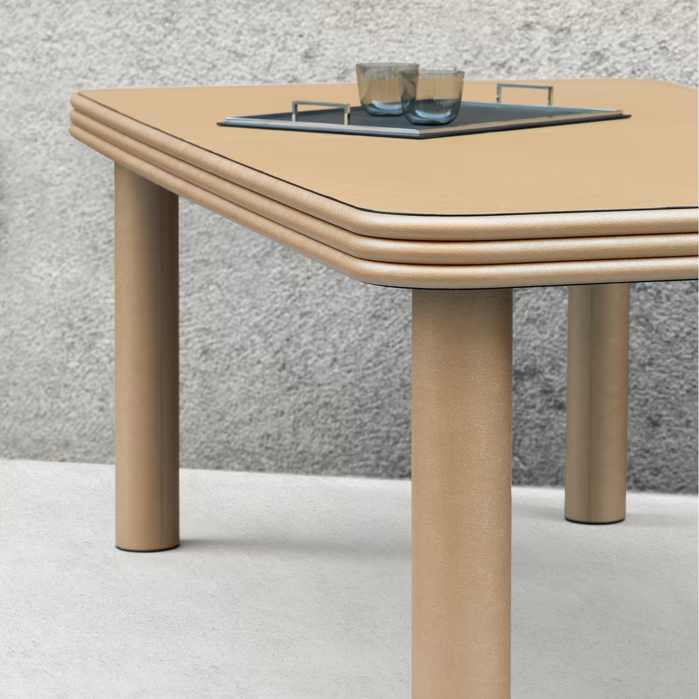 Scala gold rectangular dining table