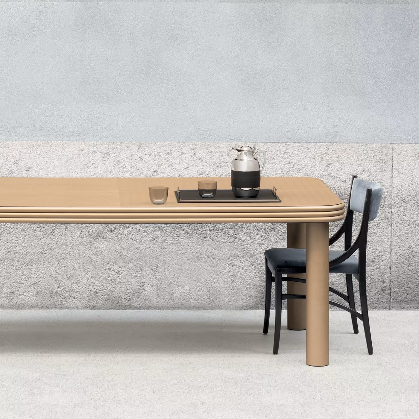 Scala gold rectangular dining table