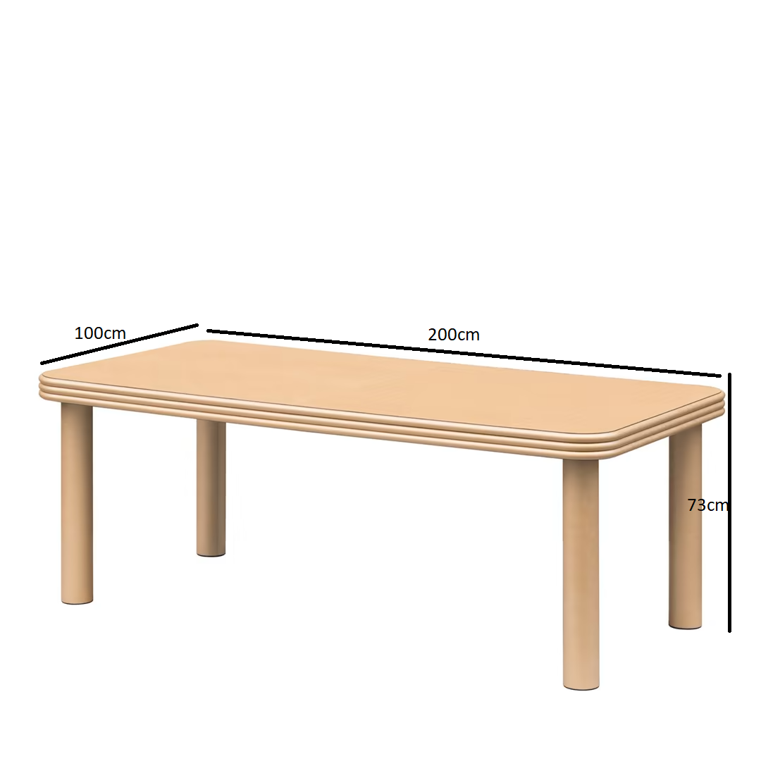 Scala gold rectangular dining table
