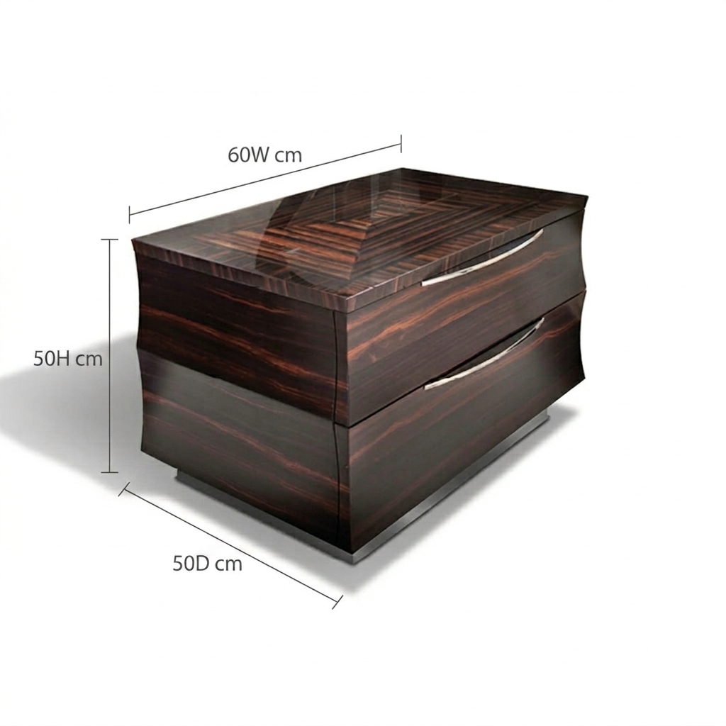 Ebony Makassar Elite Nightstand