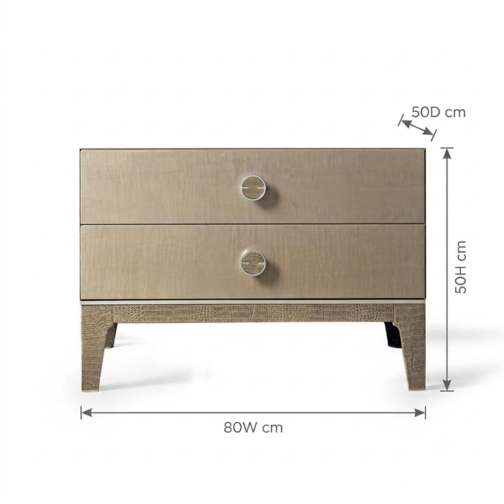 Oyster High-Gloss Bedside Table