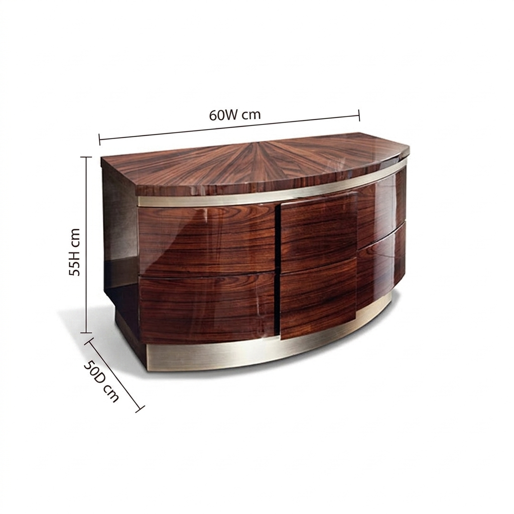 Coliseum Rosewood Bedside Table