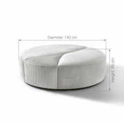 Grand Quilted Round Ottoman