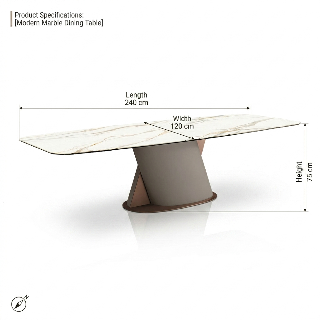 Celestial Cross-Base Dining Table