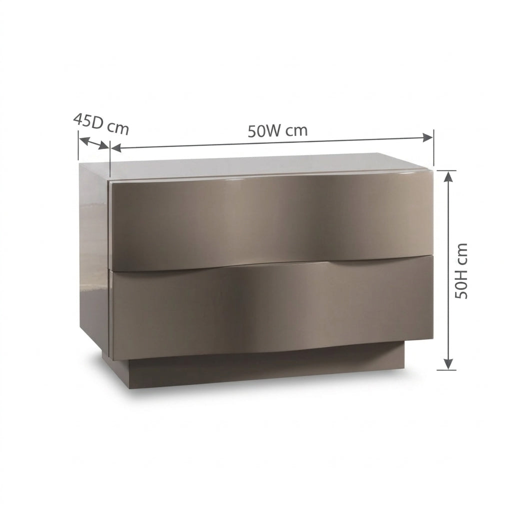 Contemporary Curve Bedside Table