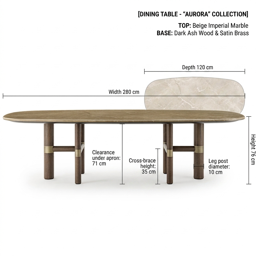 Monolith Tri-Column Dining Table