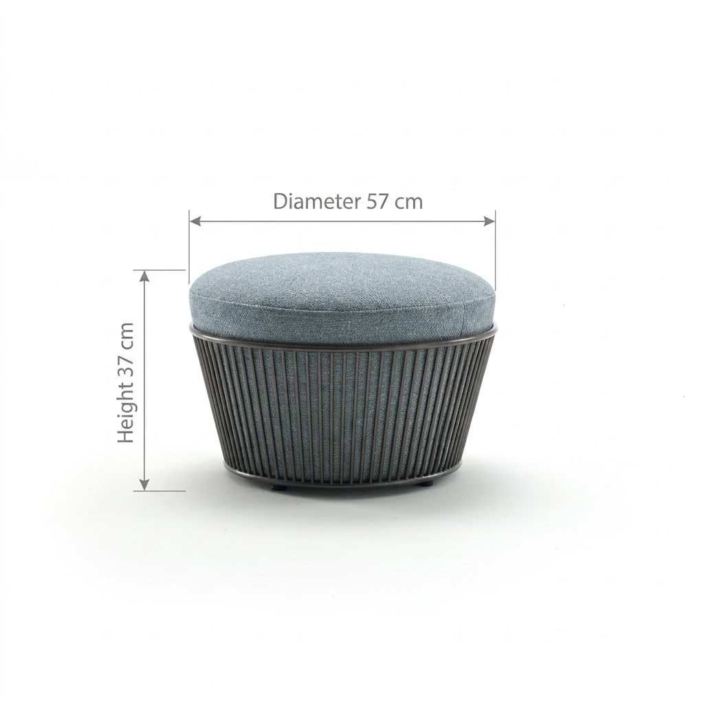 Aria Tailored Round Ottoman