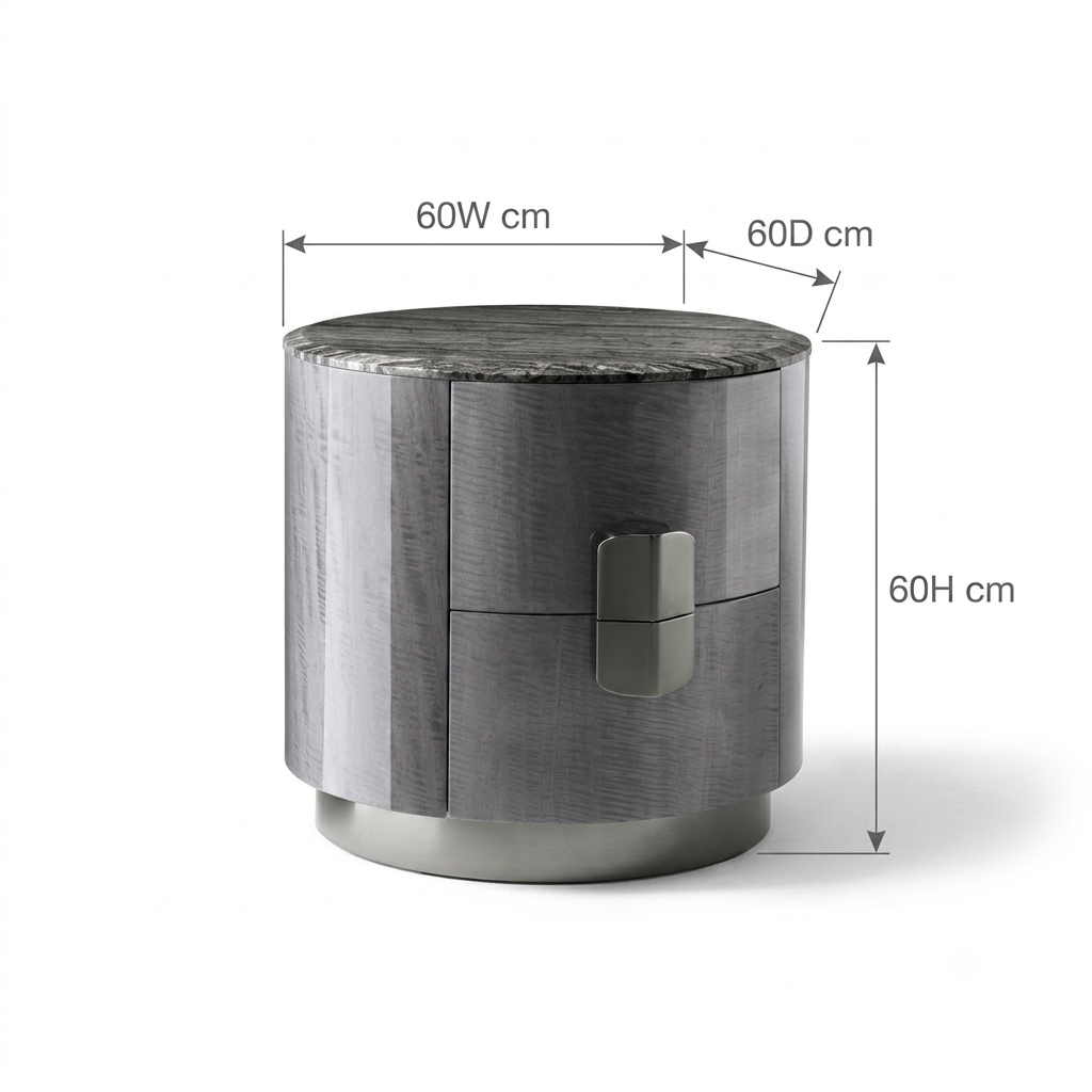 Figured Mowinghi Round Night Table
