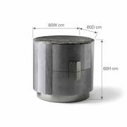 Figured Mowinghi Round Night Table