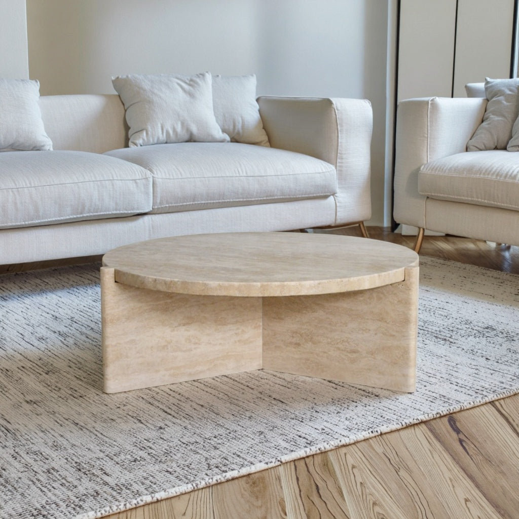 Natural marble coffee table