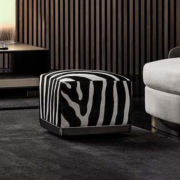 Zebra Luxe Pouf