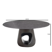Barbara dining table with marquina marble top