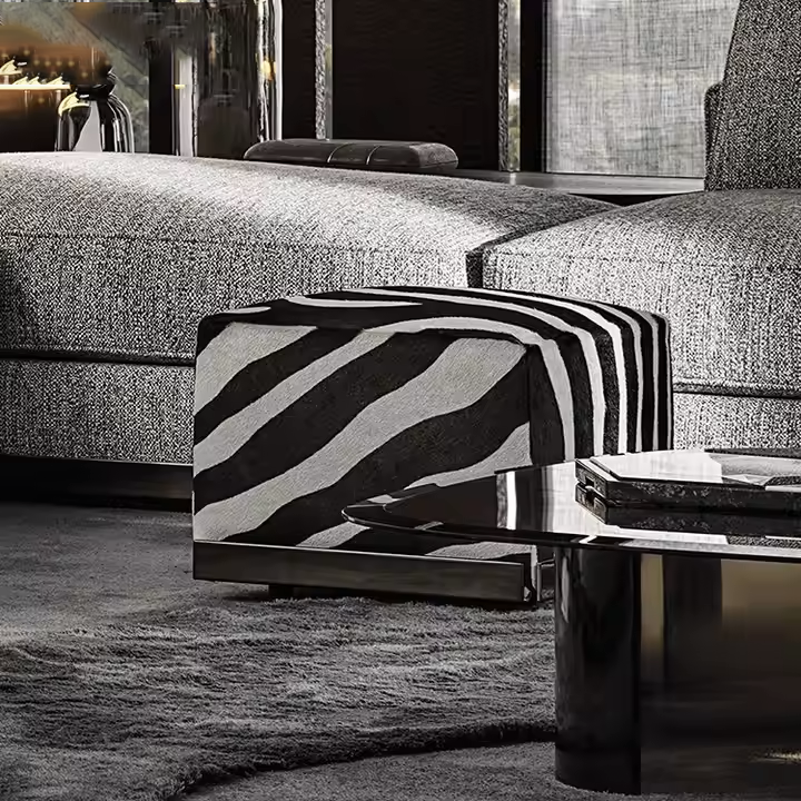 Zebra Luxe Pouf
