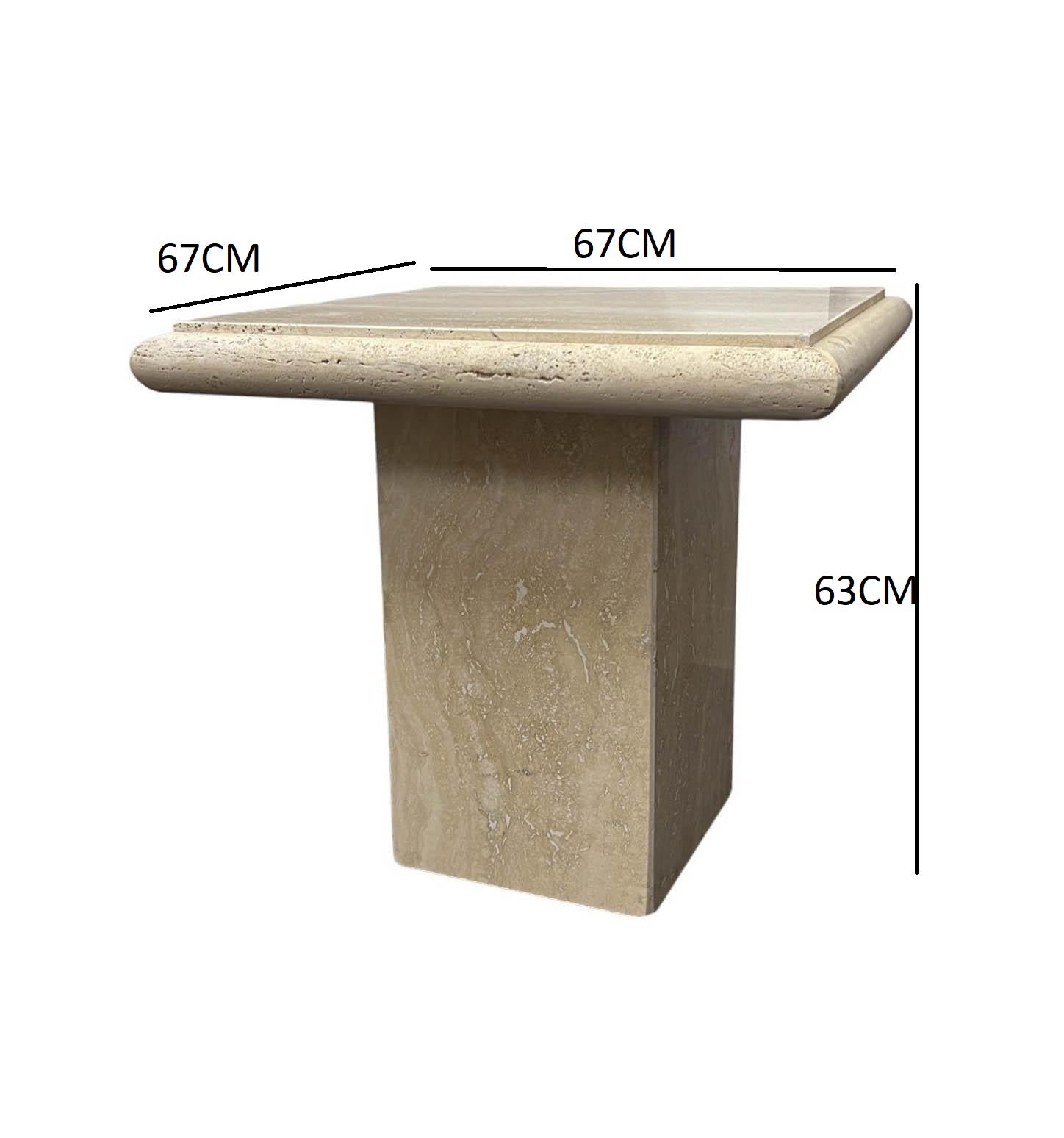 Travertine marble table with a modern design