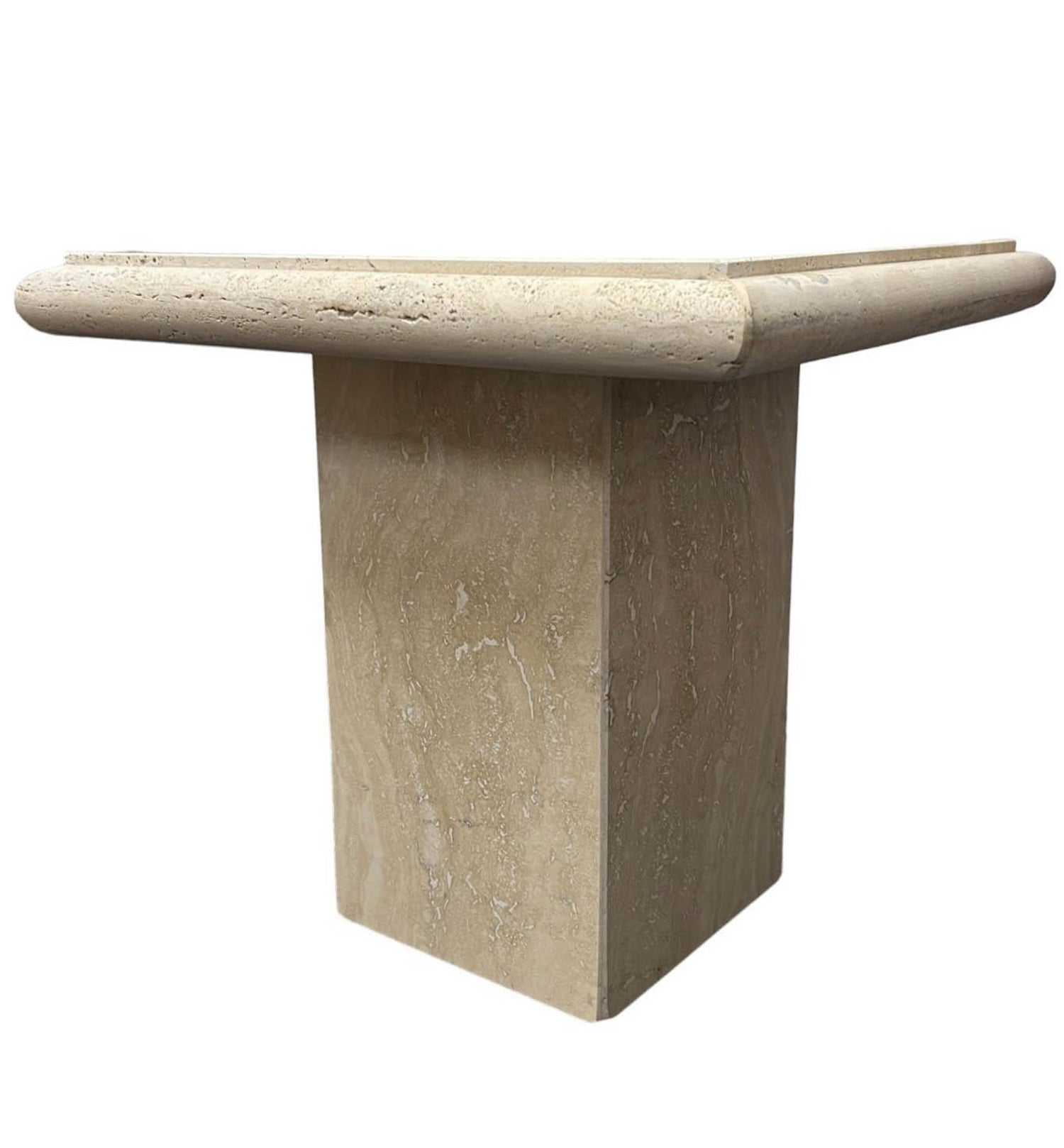 Travertine marble table with a modern design