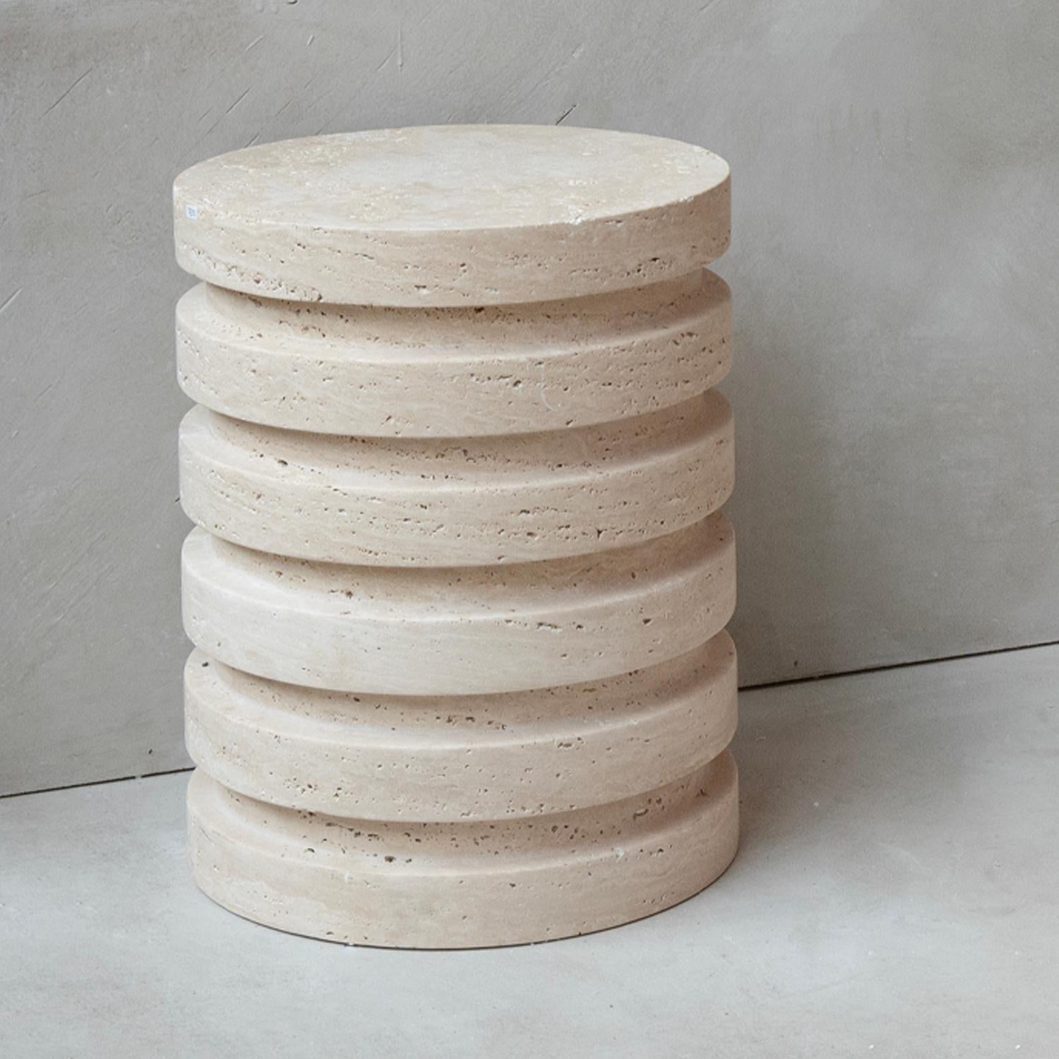 Travertine luxury side table