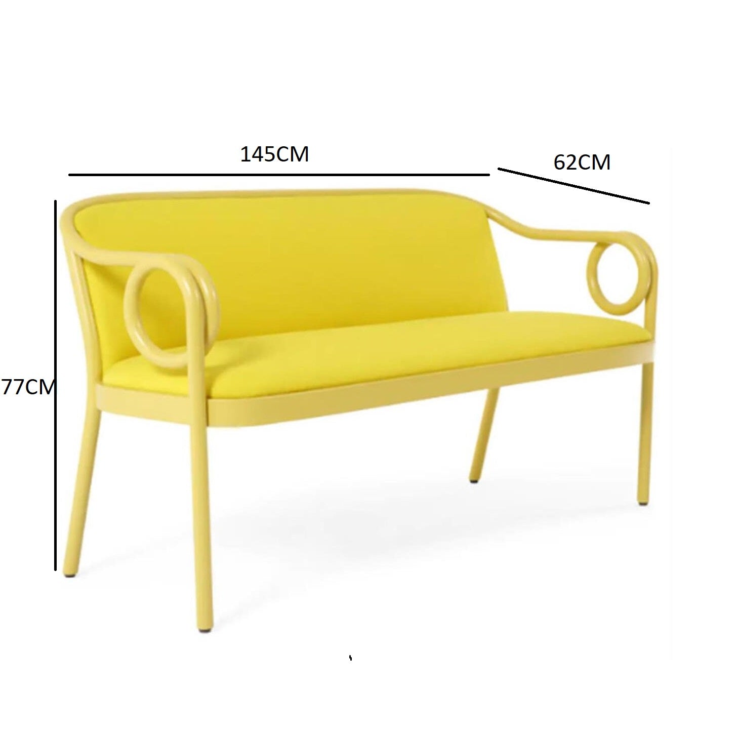 Loop yellow banquette by india mahdavi