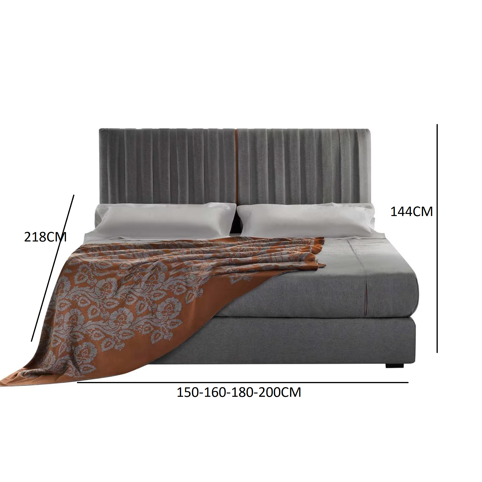 Cashmere couture contemporary bed