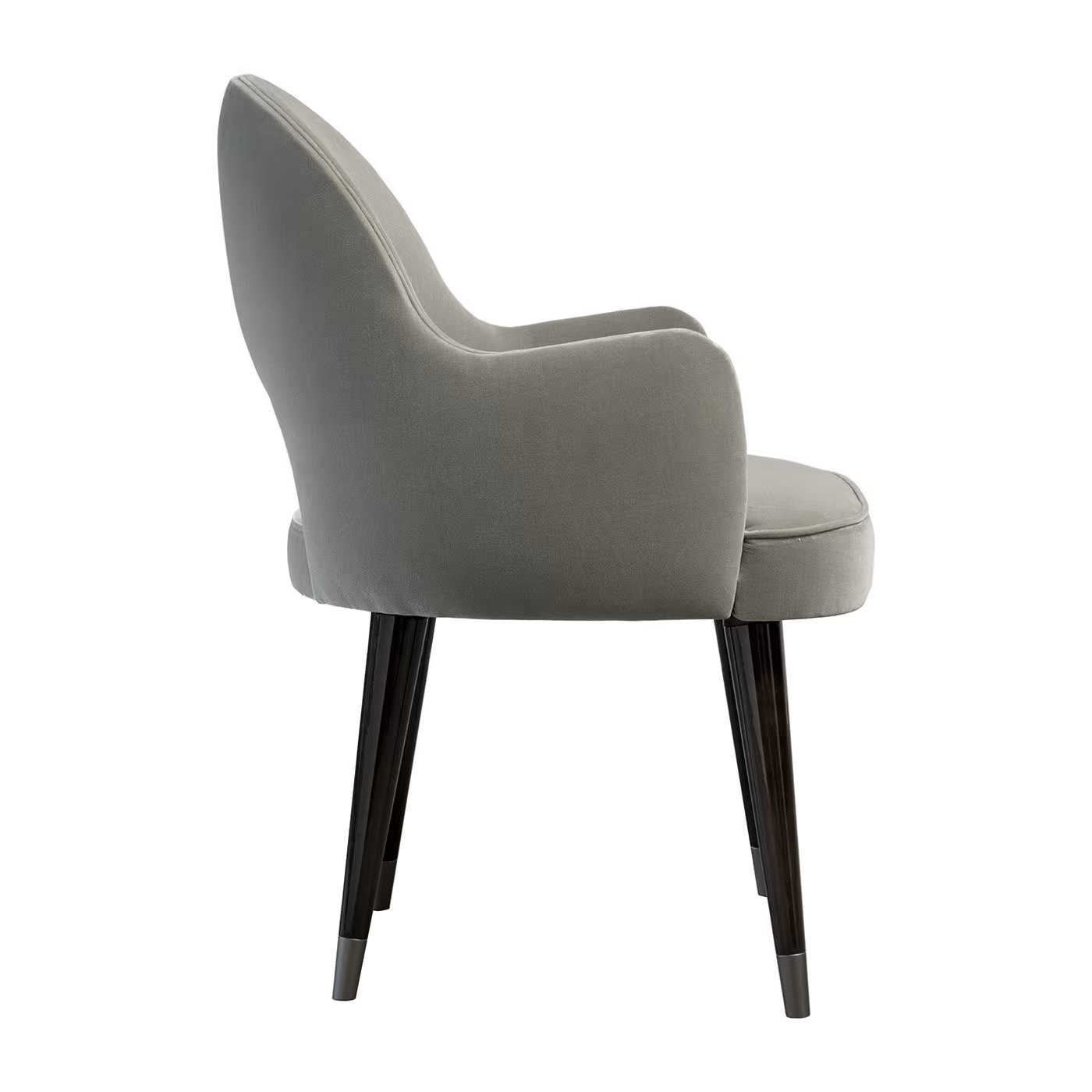 Eva grey wood upholstered fabric armchair