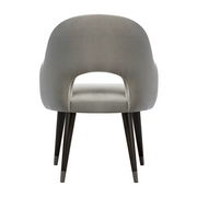 Eva grey wood upholstered fabric armchair