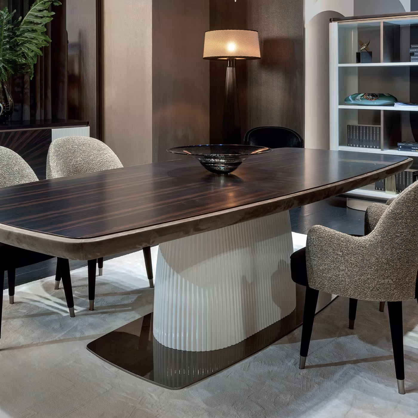 Eva grey wood upholstered fabric armchair