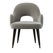 Eva grey wood upholstered fabric armchair