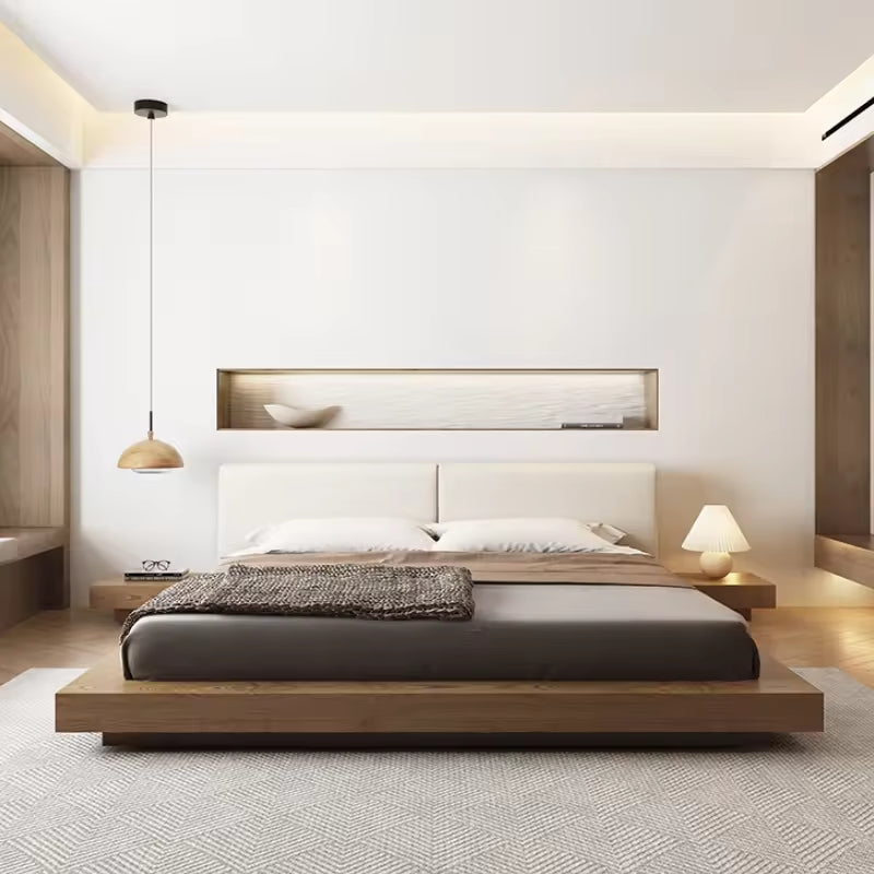 bed with elegant backrest design