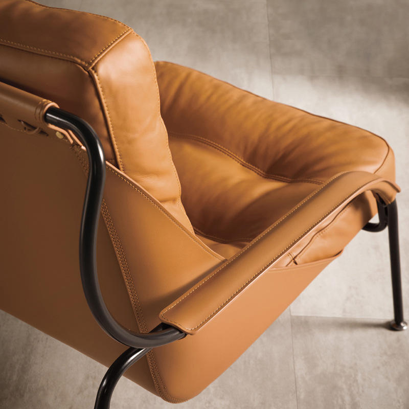 Leather And Metal Armchair
