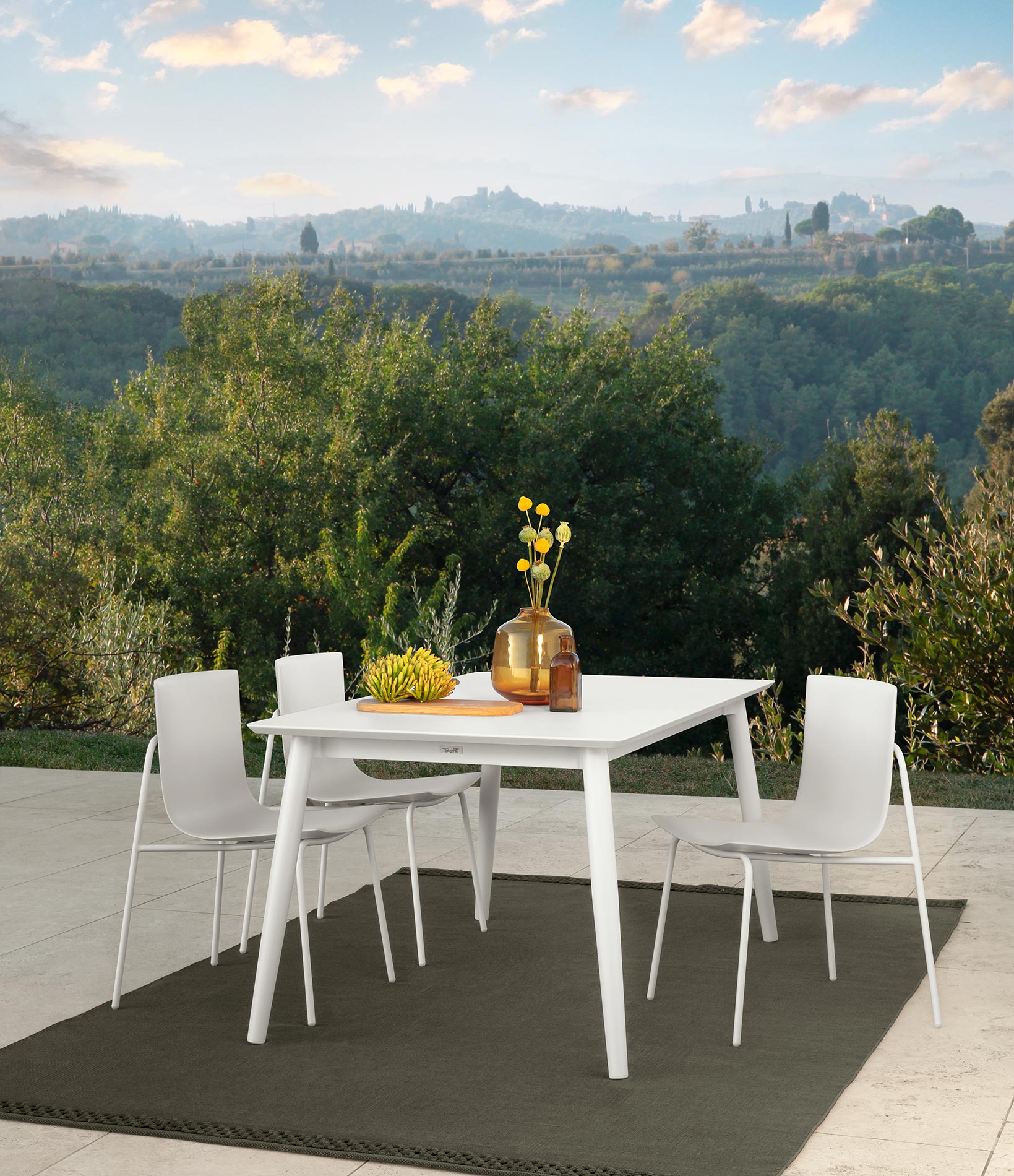 White Metal Outdoor Dining Chair