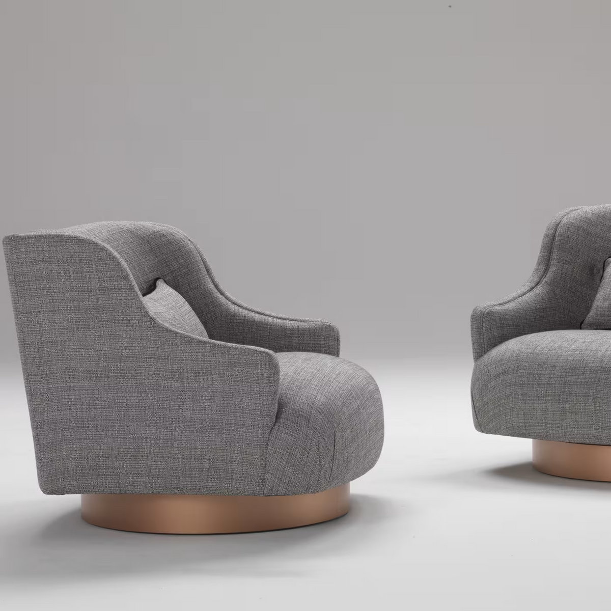 Swivel gray armchair