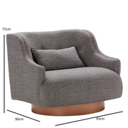 Swivel gray armchair