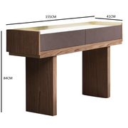 Block console with calacatta marble top