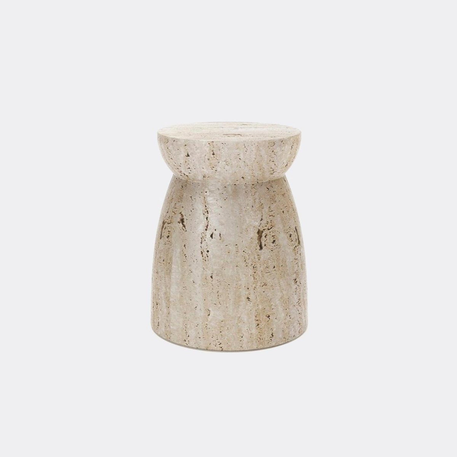 Contemporary Travertine Side Table
