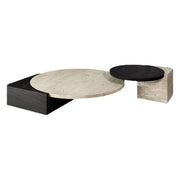 Two coffee tables with a modern design