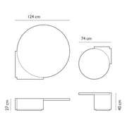 Two coffee tables with a modern design