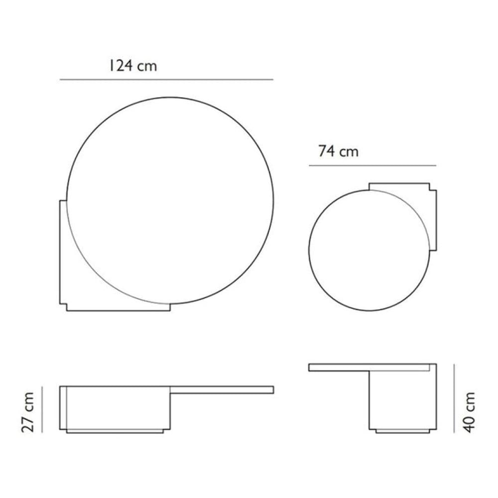 Two coffee tables with a modern design