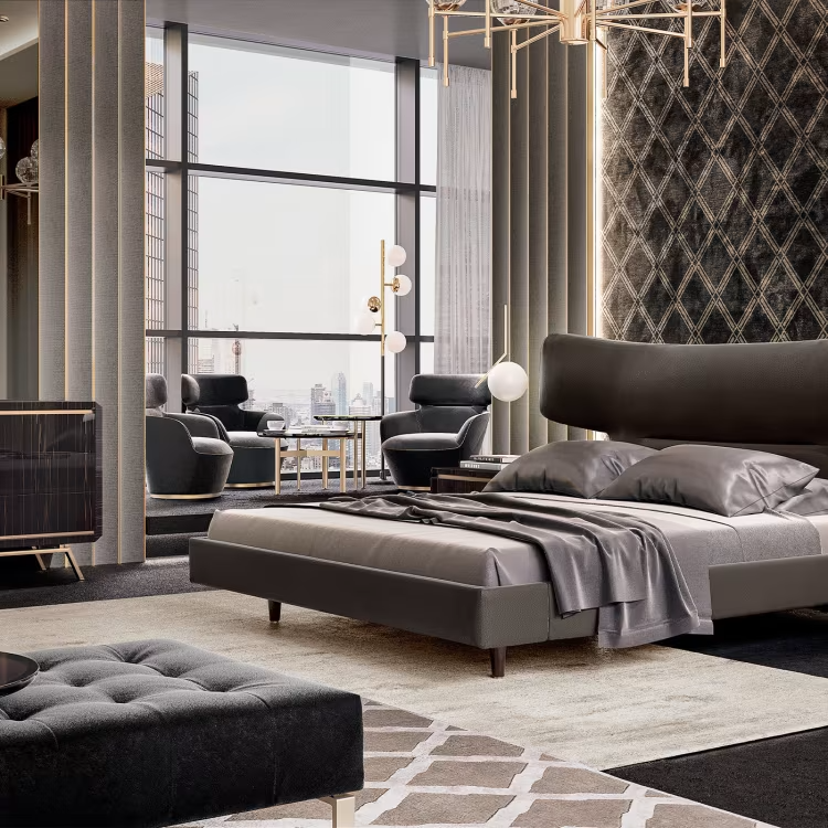 Gray king bedframe