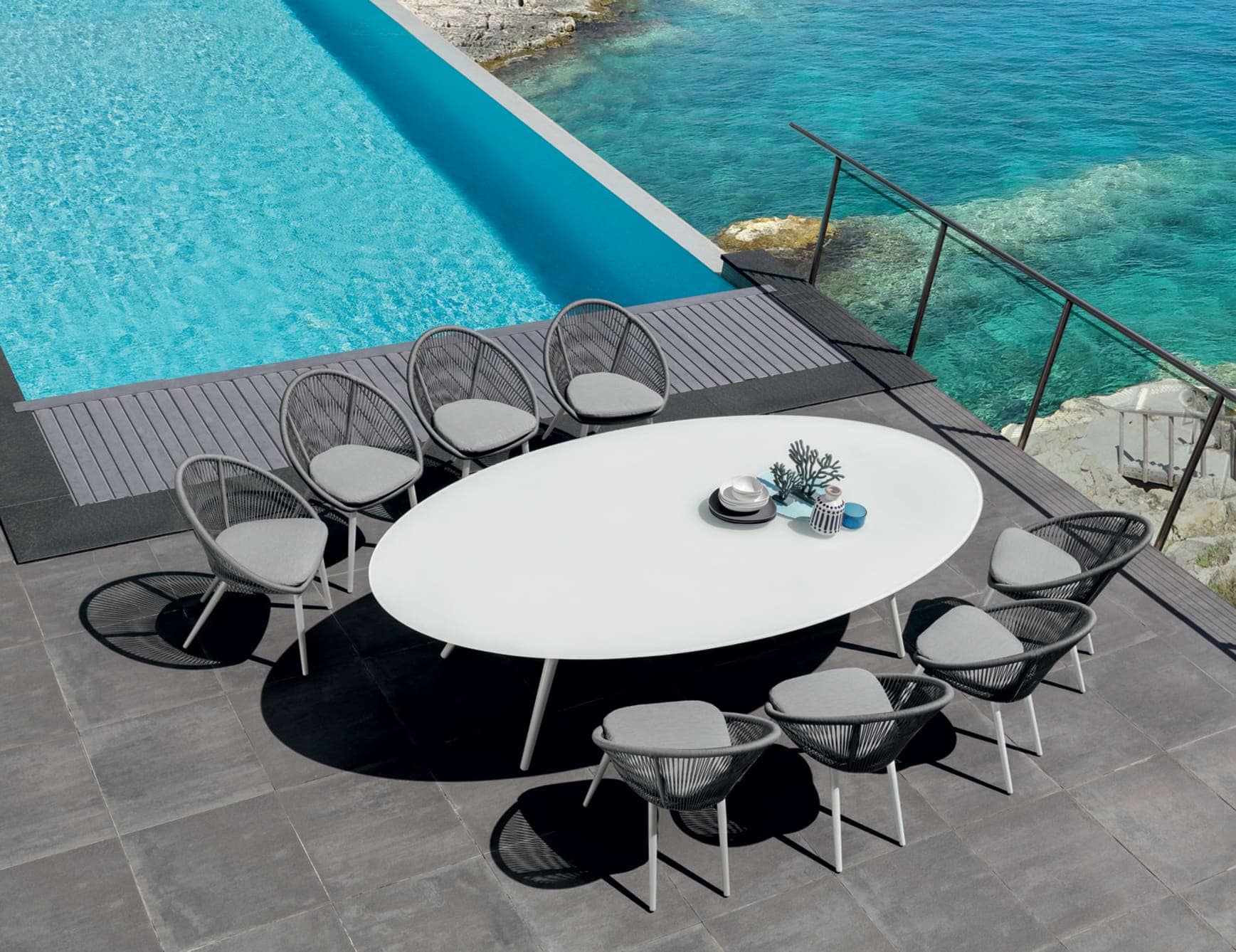 Modern outdoor dining table